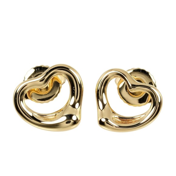 TIFFANY Gold Heart Earrings - Picture 1 of 8